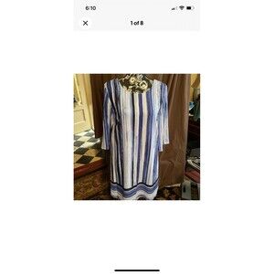 Apt 9 Size 10 Women’s Dress Striped Cut Out Back 38" Bust Lined